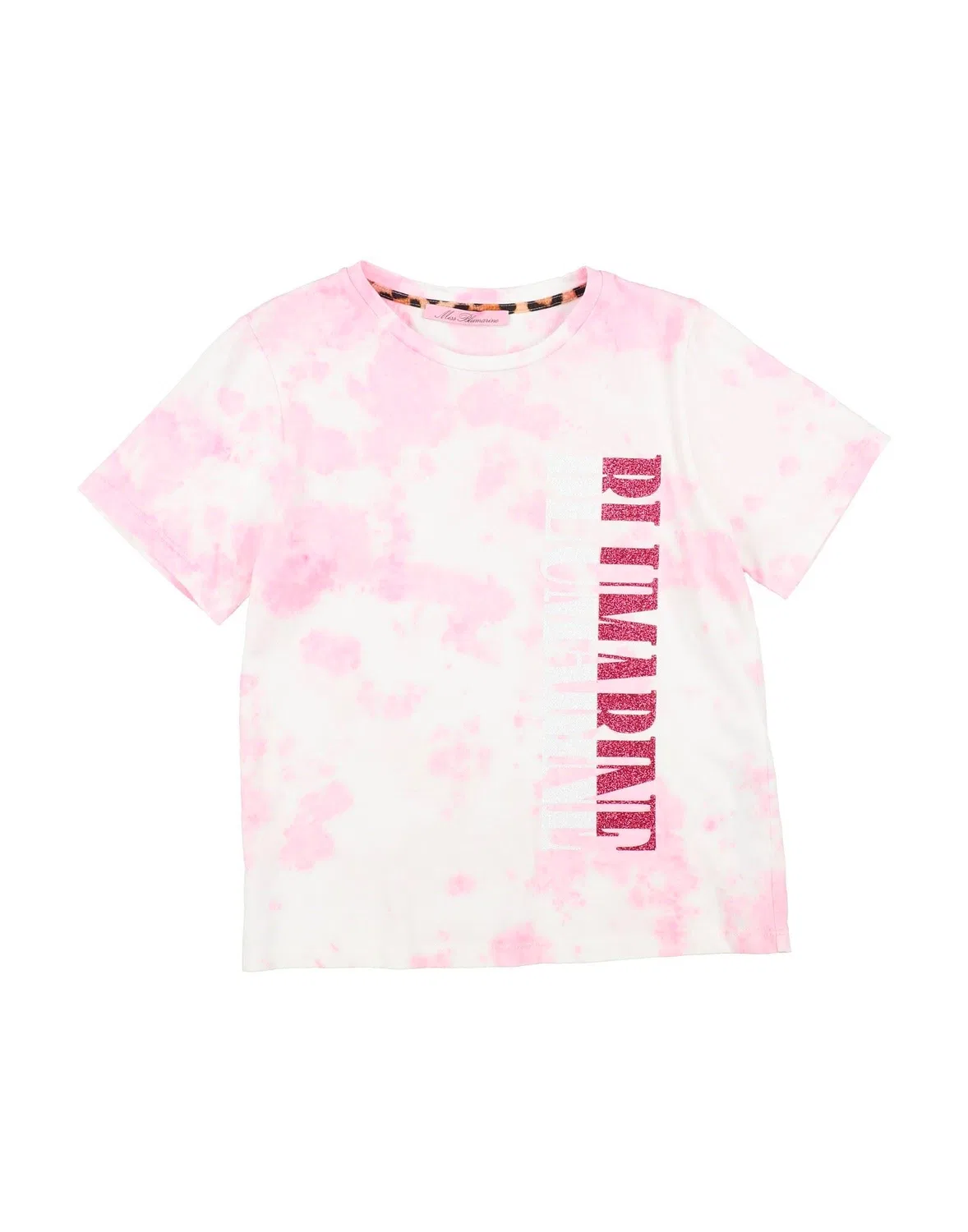 Детская футболка с принтом Miss Blumarine, розовый