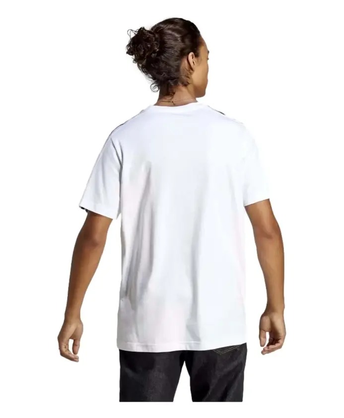 Футболка Adidas Essentials Single Jersey 3-Stripes, белый — фото 4