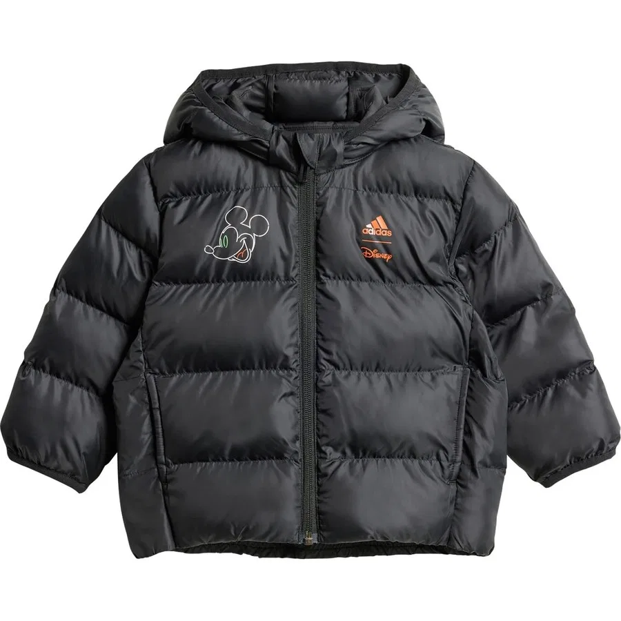 Детский утепленный спортивный бомбер с принтом Mickey Mouse adidas Sportswear JL9172, Черный — фото 3