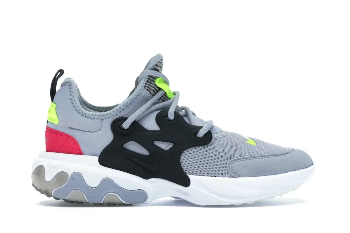 Детские кроссовки Lifestyle с моделью Nike React Presto Nike, Wolf Grey/Black-Rush Pink-Volt