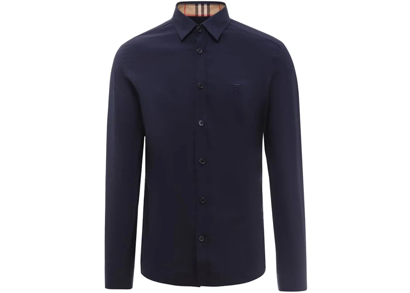 Мужская рубашка с принтом Slim Fit Monogram Motif Burberry, Navy