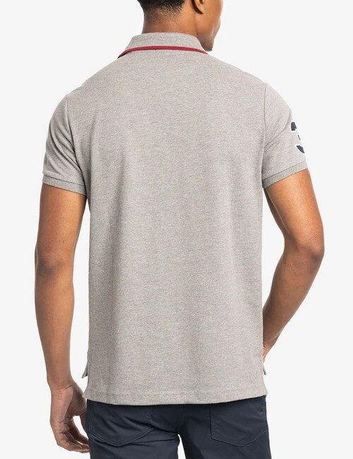 Мужское поло U.S. Polo Assn. Slim Fit Big Logo Multi-tonal, серый — фото 2