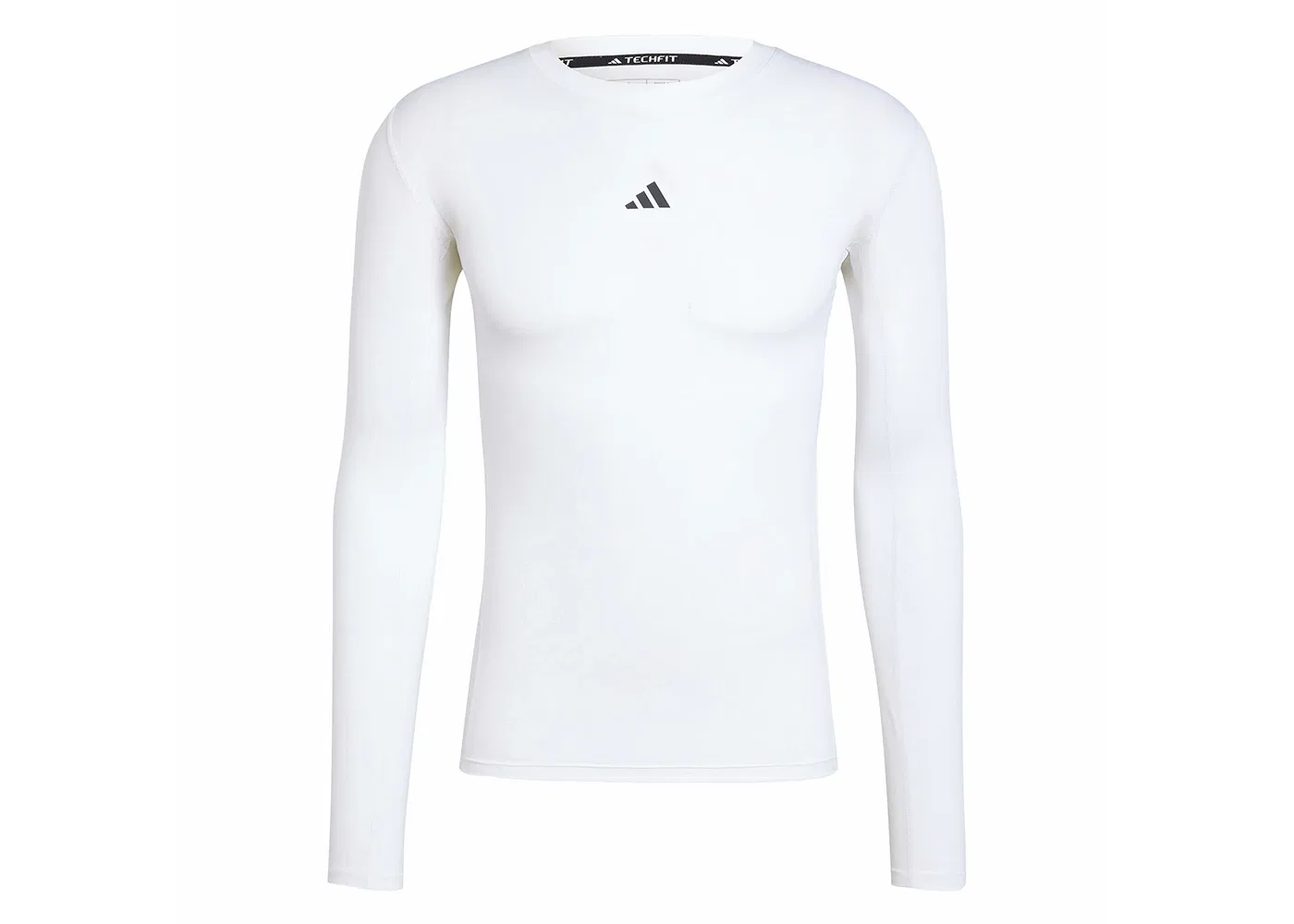 Мужская компрессионная футболка с длинным рукавом Techfit Tee Adidas, White