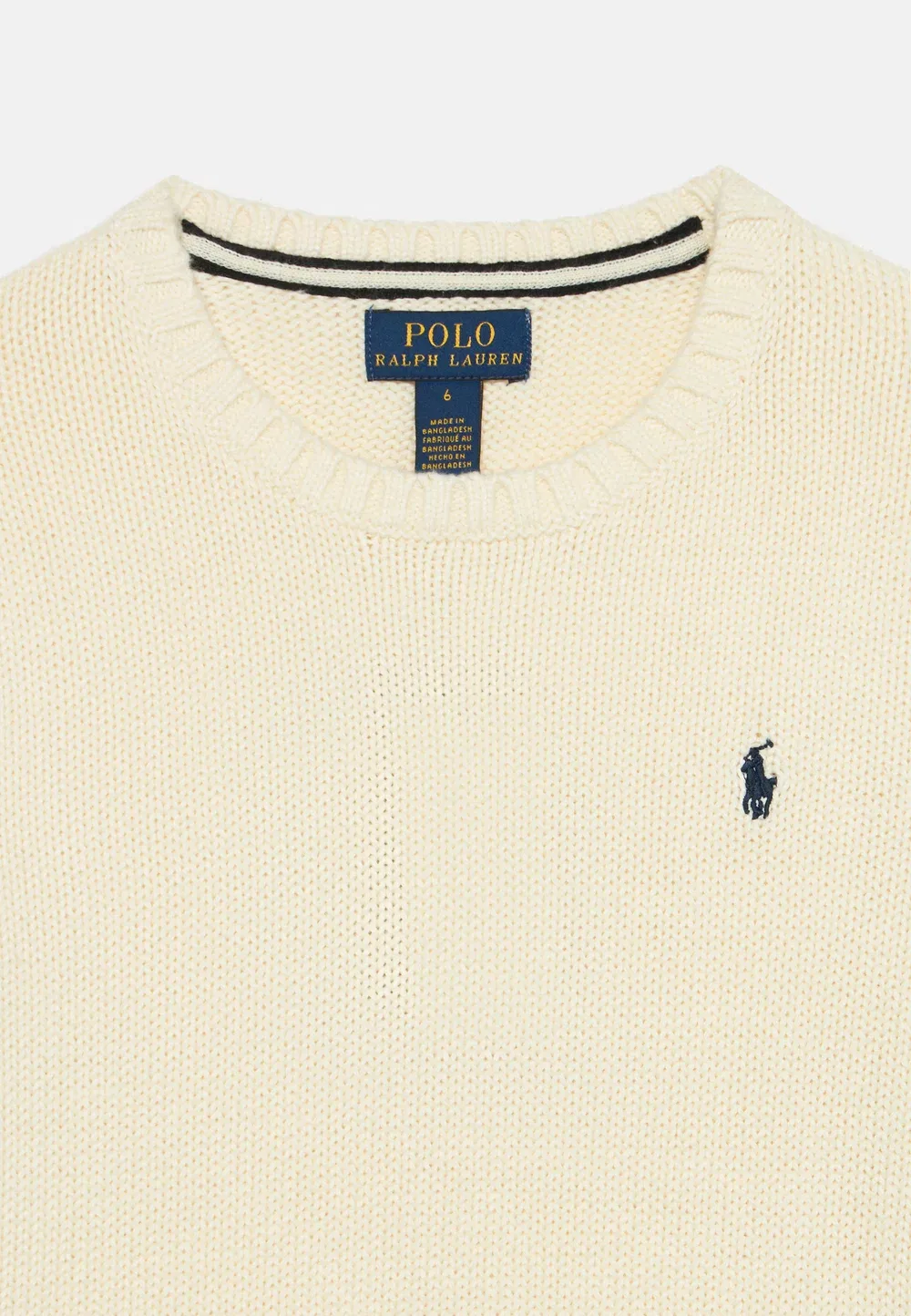 Хлопковый свитер с круглым вырезом, размер 2-6 лет Polo Ralph Lauren, Clubhouse Cream — фото 4