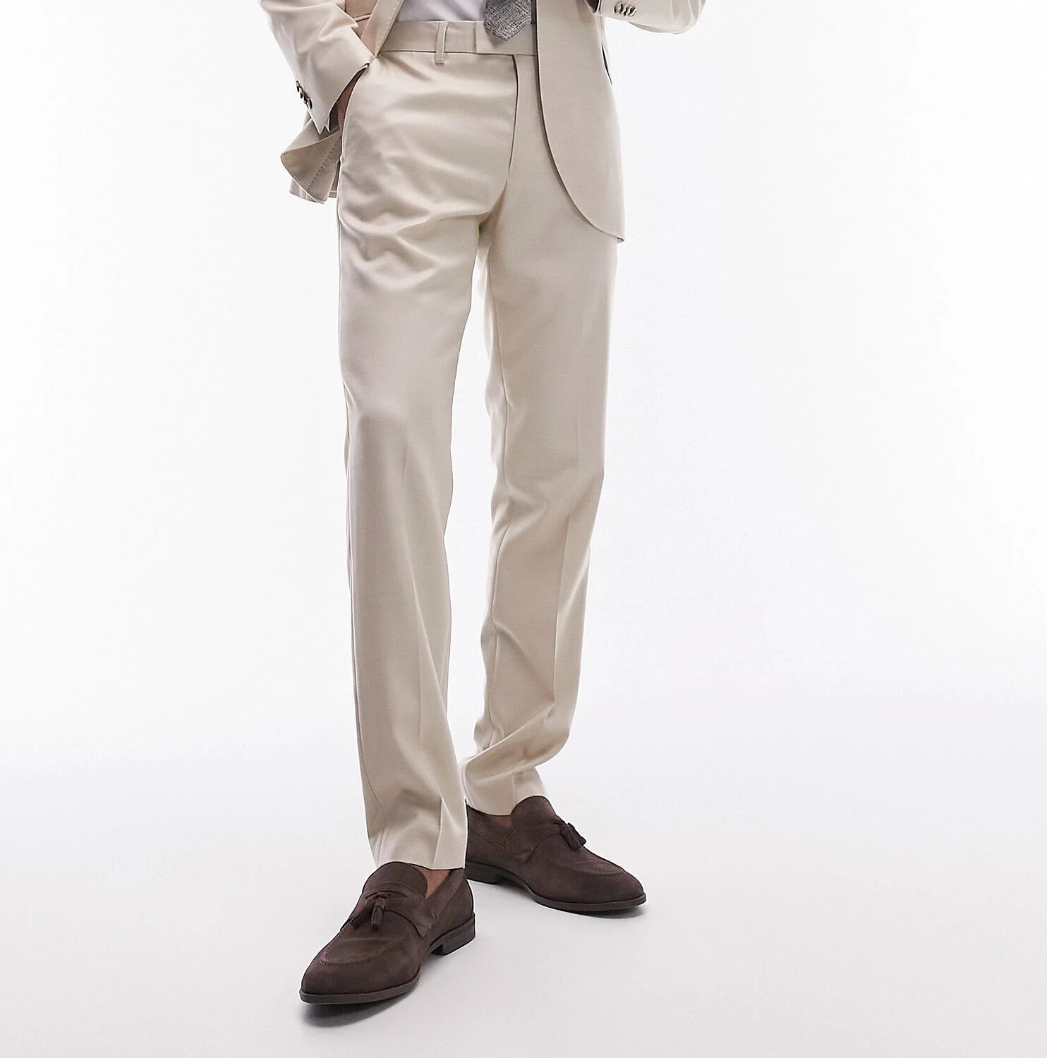 

Брюки Topman Suit With A Tight Cut, бежевый