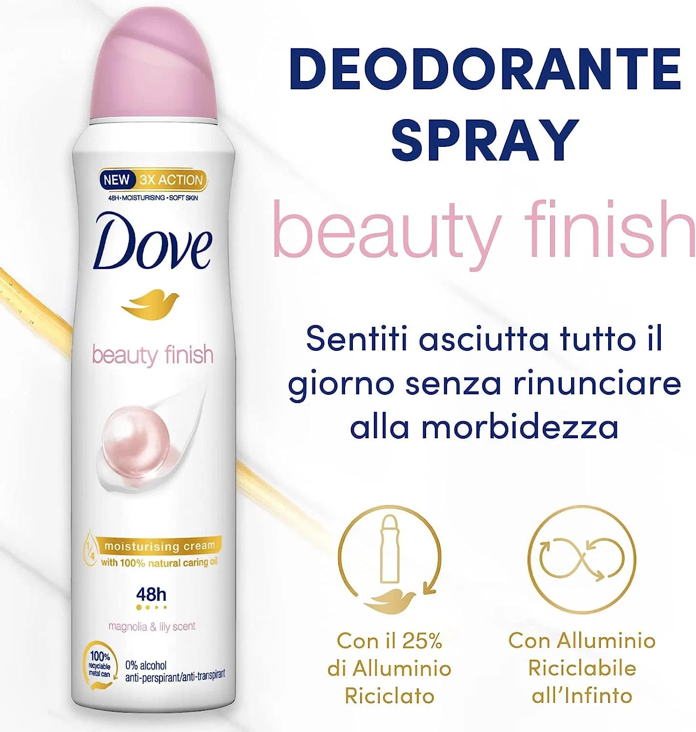 Антиперспирант-спрей Dove Beauty Finish, безалкогольный, 6x150 мл Italian Gourmet E.R. — фото 3