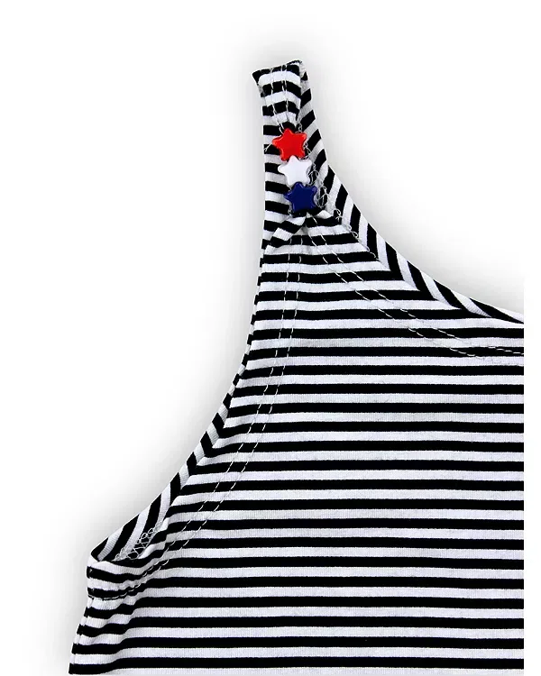 Детский топ для девочек с принтом Bead Striped Tank Top Esme, Navy Strp — фото 2