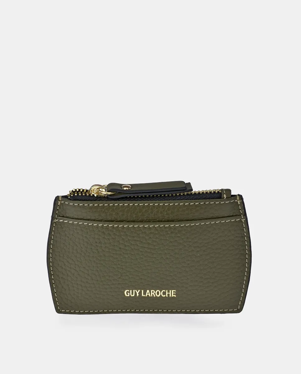

Женский кошелек с молнией из кожи флотер Guy Laroche, темно-зеленый