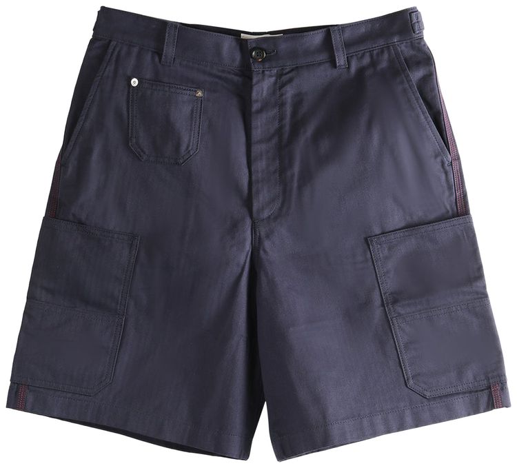 

Джинсовые шорты Givenchy с накладными карманами, темно-синие