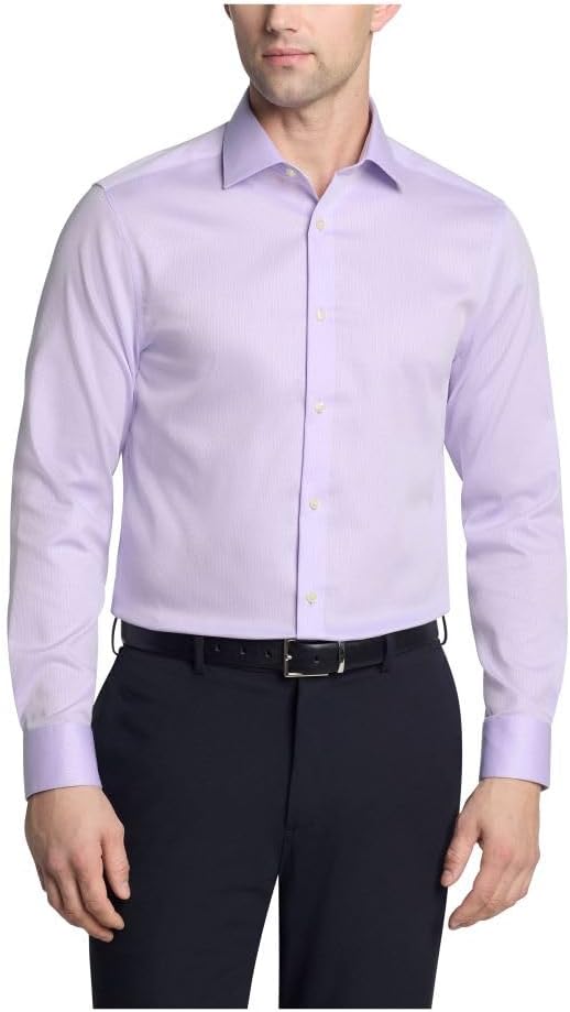 

Мужская рубашка Calvin Klein, не требующая глажки, эластичная, приталенная, однотонная, Lilac