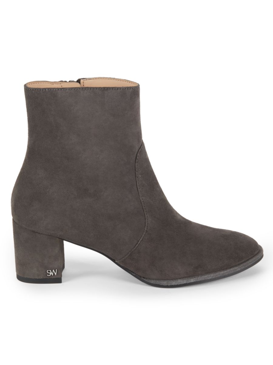 Замшевые ботильоны Ryland Block Stuart Weitzman, цвет Slate