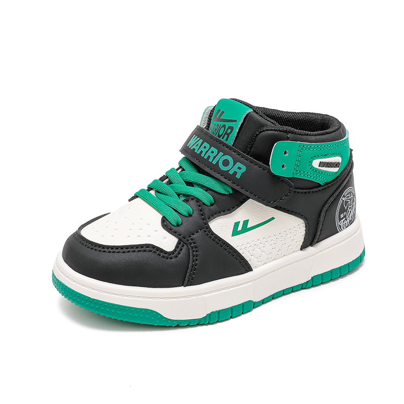 Slip Resistant Anti Kick Abrasion Resistant Mid top Skateboard Shoes Kids WARRIOR, бежевый/красный/золотой — фото 3