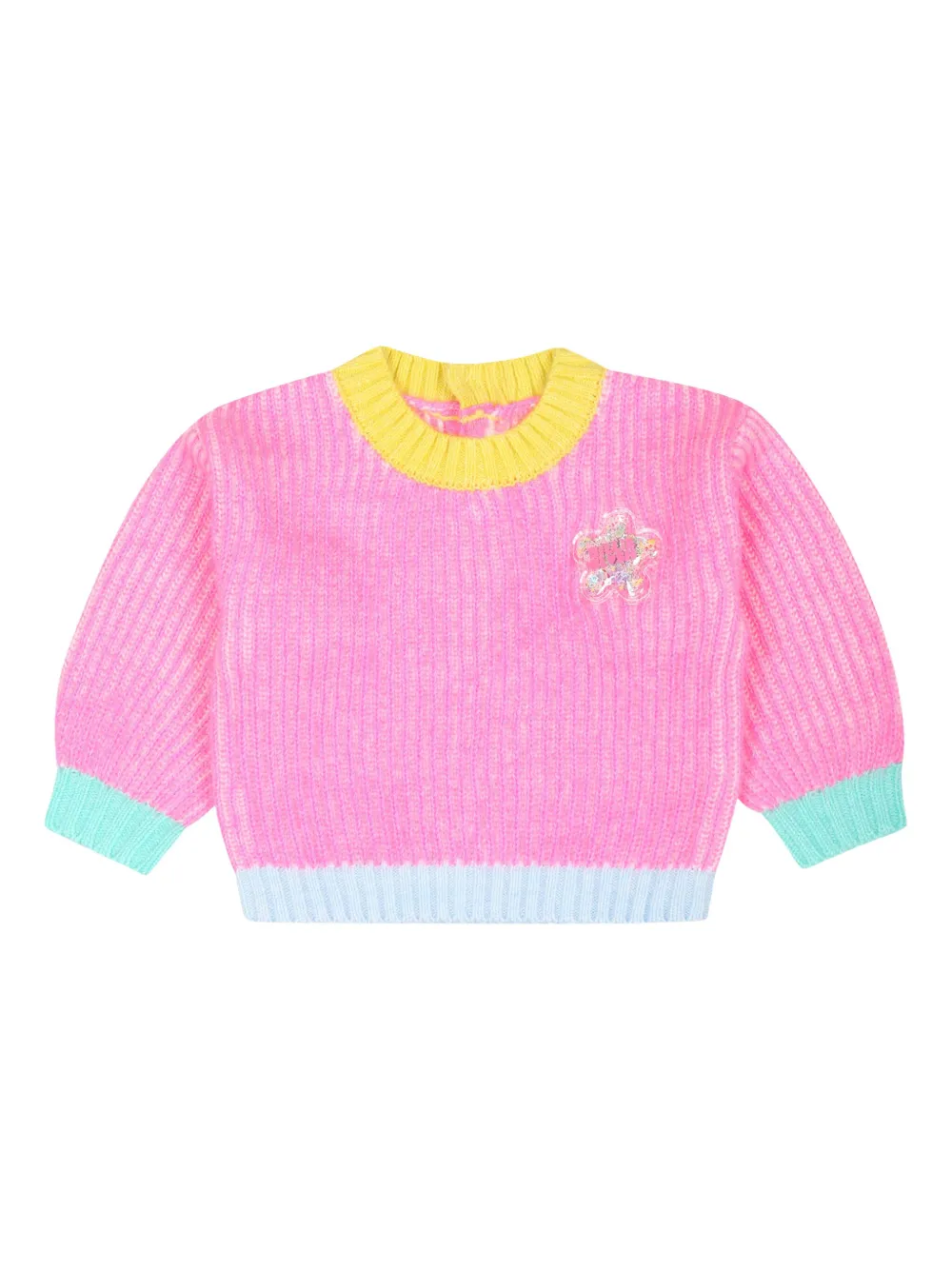 

Свитер в стиле колор-блок Billieblush, розовый