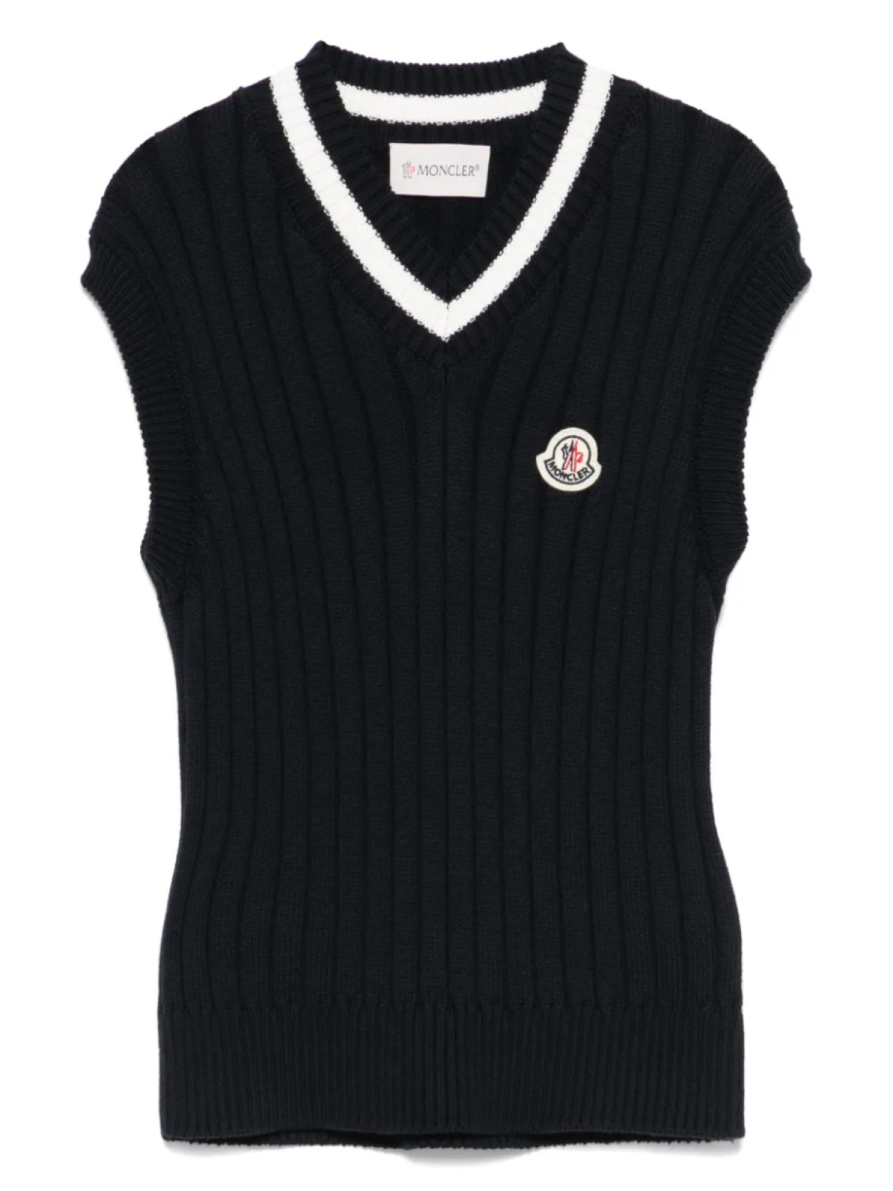 

Жилет из рубчатой вязки Moncler Enfant, синий