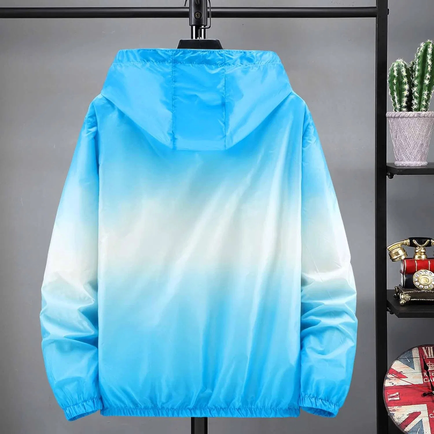 Куртка с капюшоном UPF 50+ Gradient Lightweight Full Zip Sun Protection, Blue — фото 3