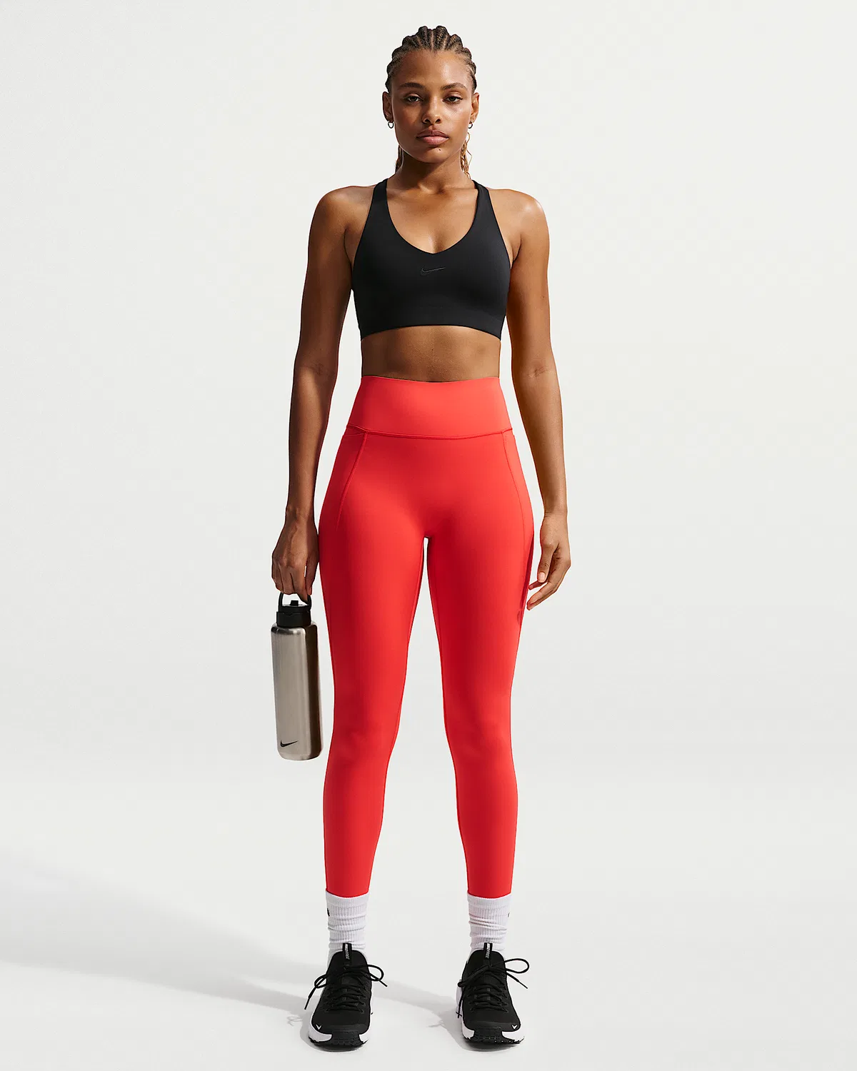 Женские леггинсы Nike Universa с высокой талией 7/8, без переднего шва, Light Crimson/University Red/University Red