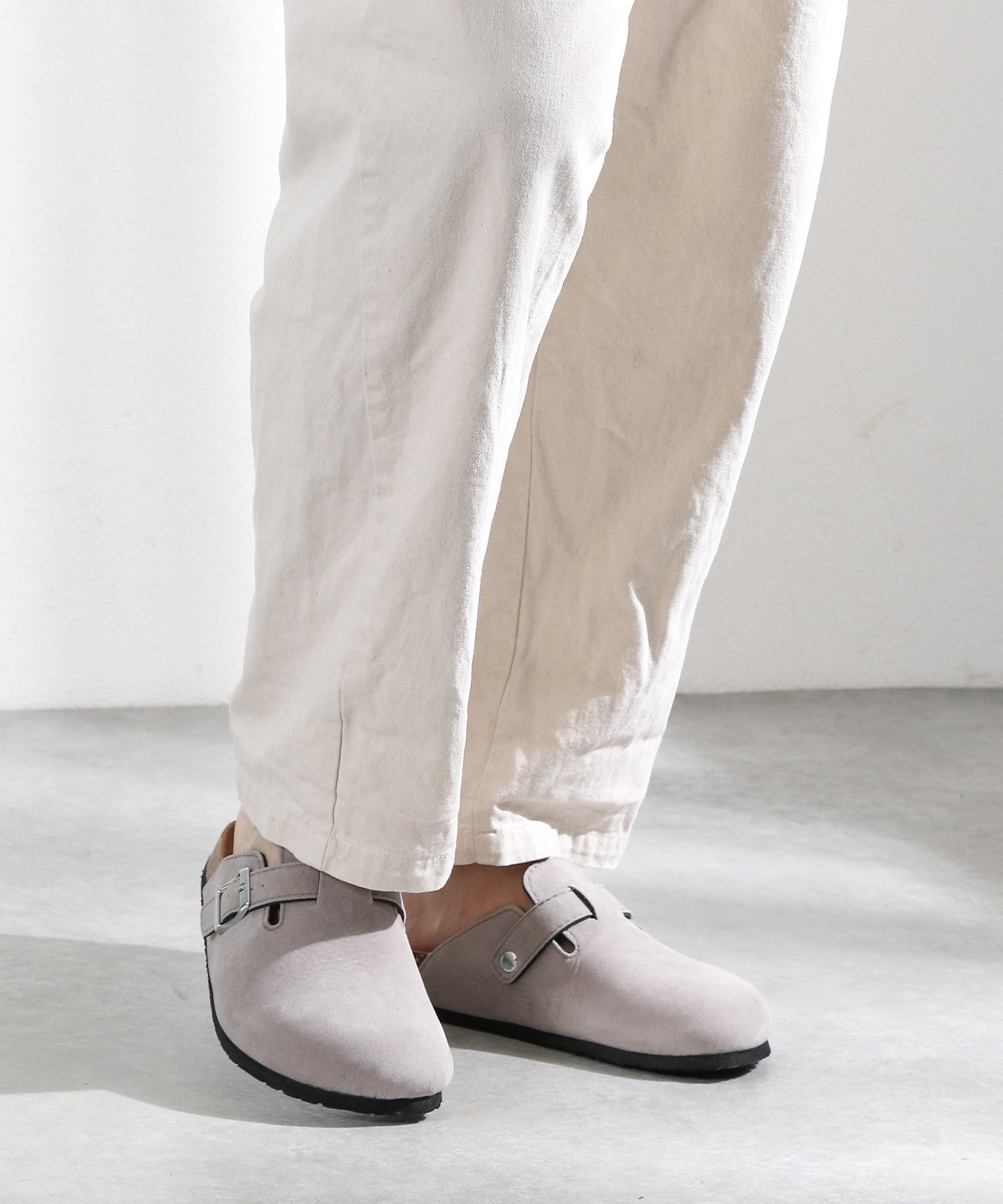 Мужские сандалии в уличном стиле, комплект сабо 2413 Aaa+, Gray suede