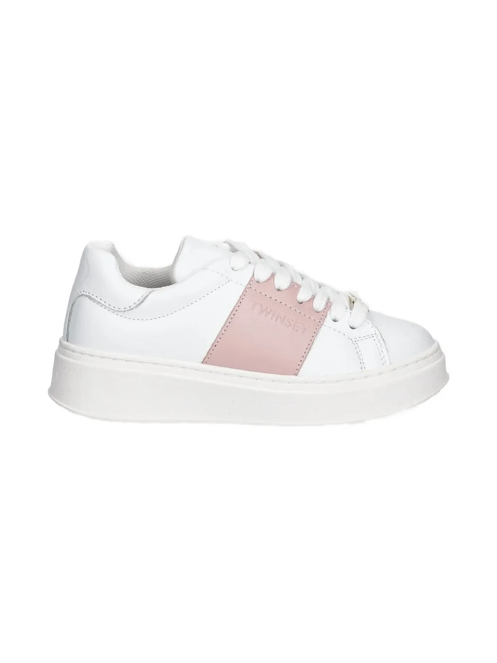 

Кожаные кроссовки на шнуровке TWINSET Kids, белый