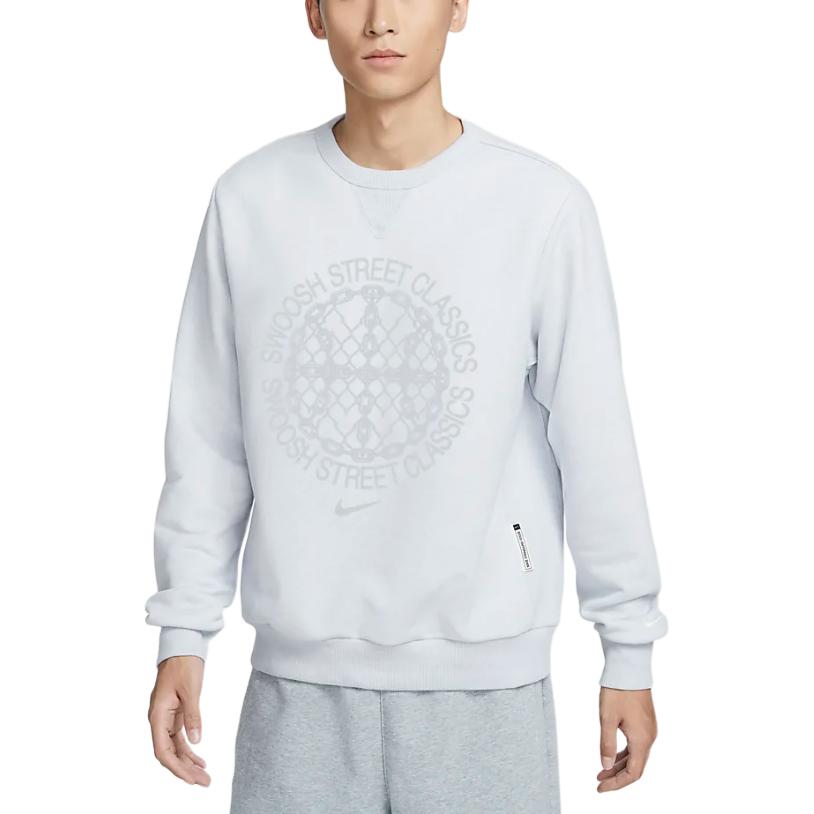 

Стандартная мужская баскетбольная толстовка Dri FIT с круглым вырезом Nike, бело-золотая
