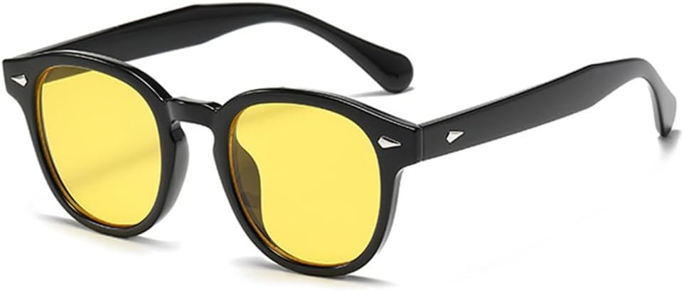 

Женские солнцезащитные очки овальной формы в стиле ретро с заклепками и защитой от УФ-излучения UV400. Мужские солнцезащитные очки с прозрачными линзами цвета океана MTZJH, Black Yellow