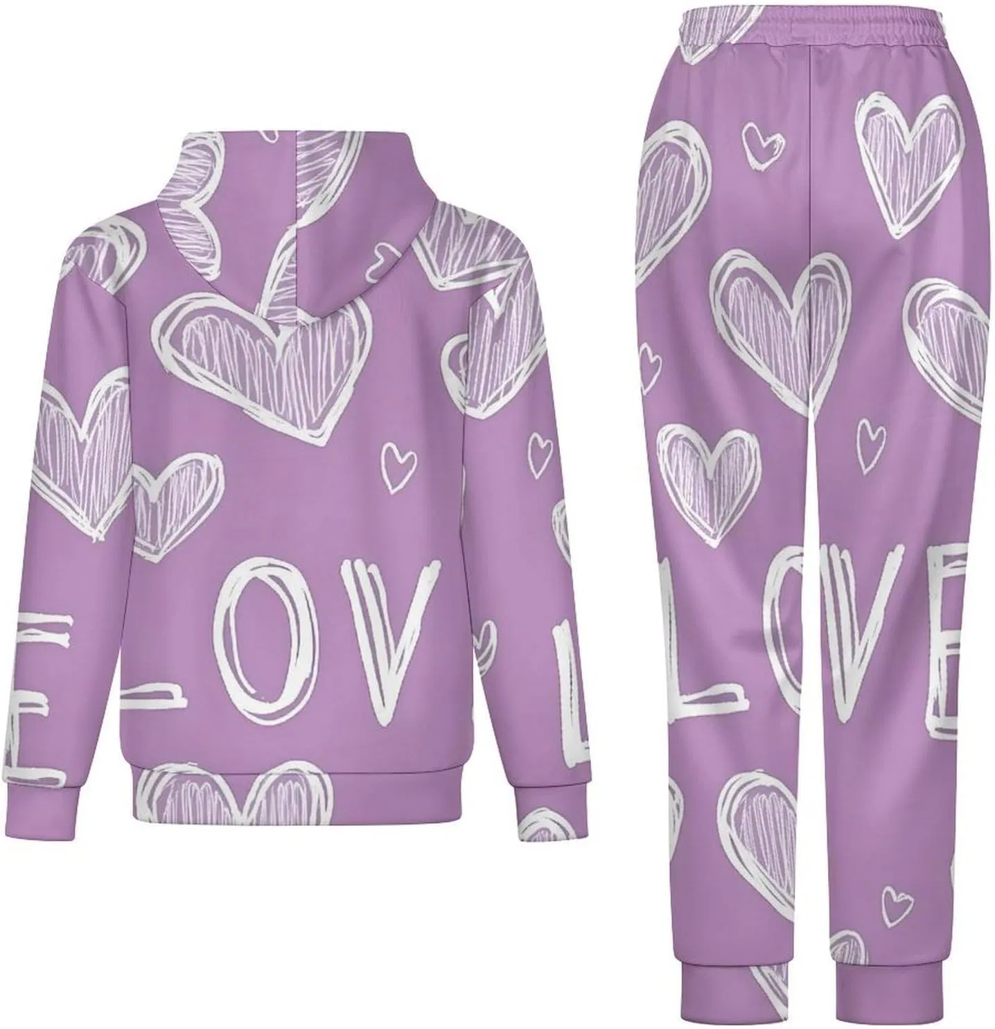 Спортивный костюм Purple Love Heart, 2 предмета, черный — фото 4