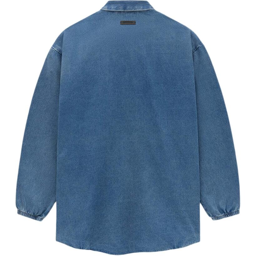 Джинсовая верхняя рубашка из основной коллекции Fear Of God Essentials, цвет Creek Blue/Med Wash — фото 2