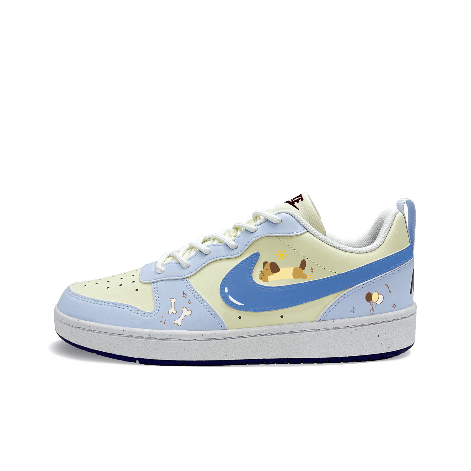 

Кроссовки Nike Court Borough Kids' Skateboarding Shoes Grade School, цвет Blue/Yellow