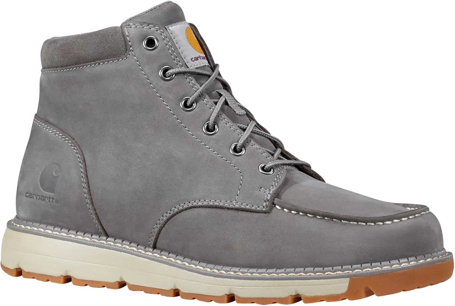 Carhartt Millbrook Moc Toe ботинки для мужчин - 5-дюймовые рабочие ботинки на клиновидной подошве, устойчивые к скольжению и EH-воздействию, из промасленной кожи, с дышащей мембраной и легкой промежуточной подошвой EVA, Grey — фото 2