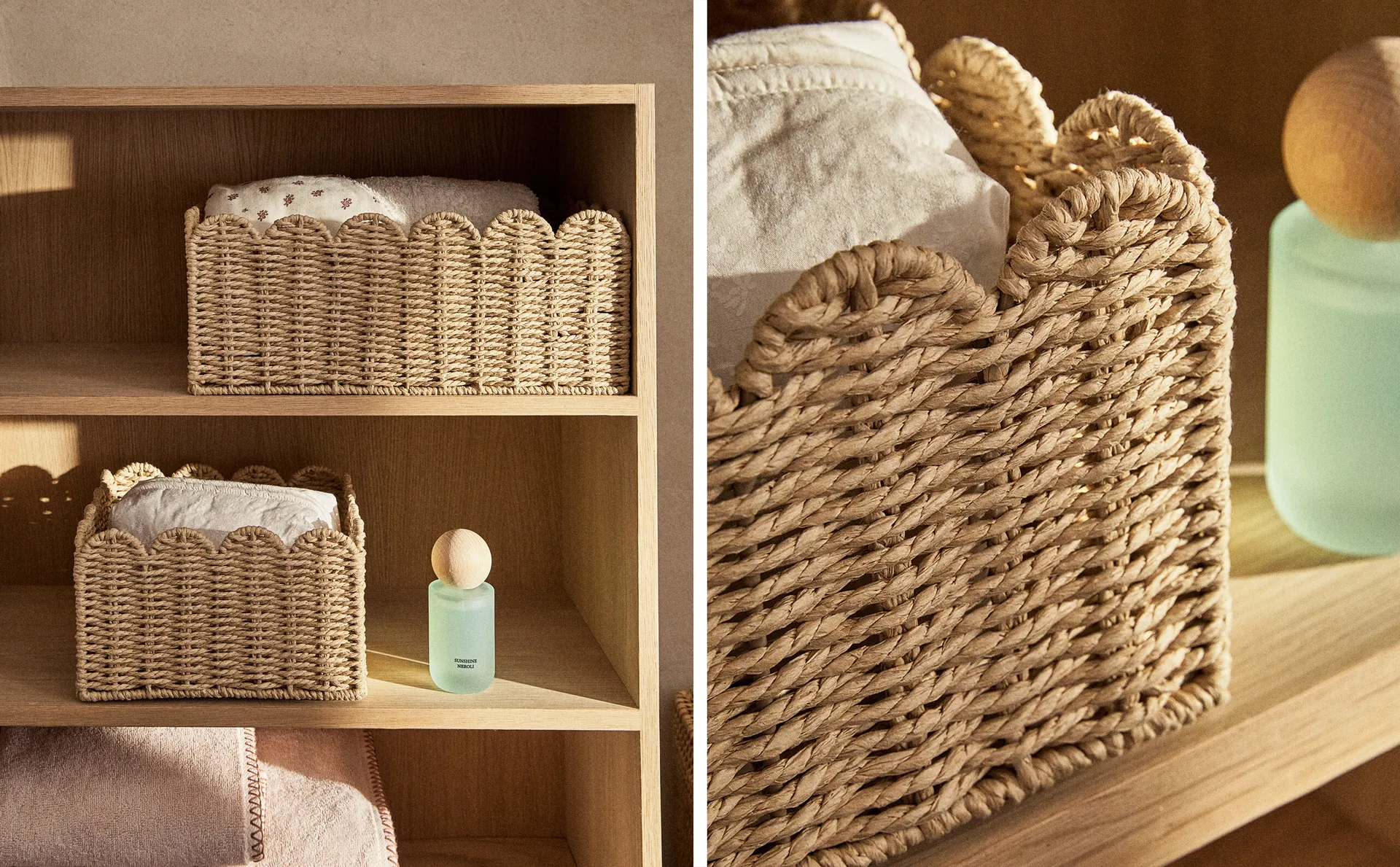 

Зубчатая корзина Zara Home, светло-бежевый
