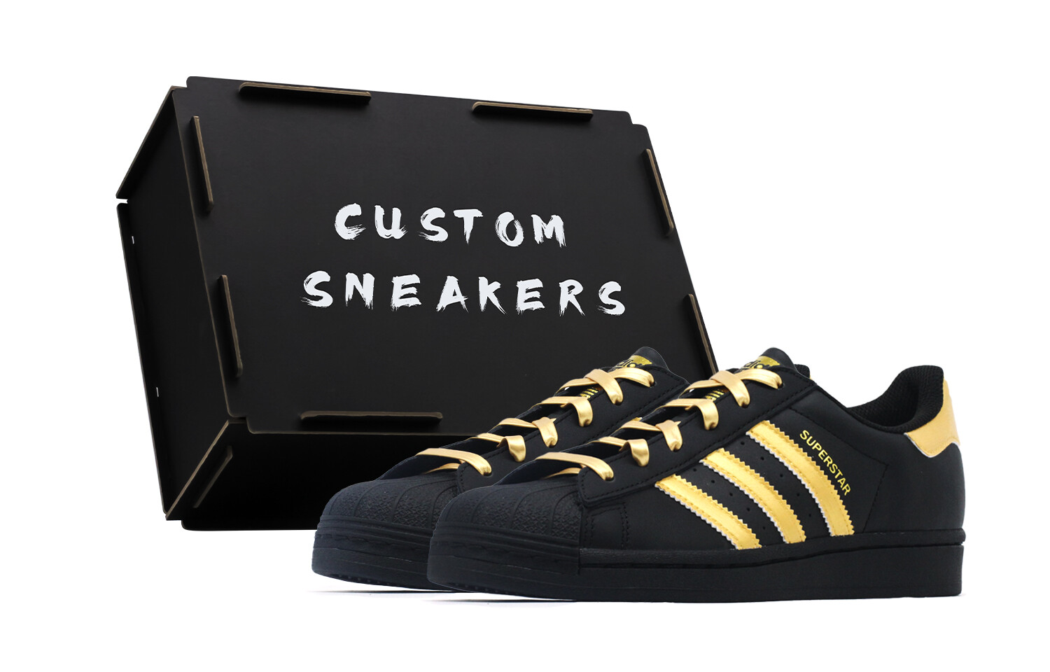 

Кроссовки adidas originals Superstar Skateboarding Shoes Unisex Low-top Black/gold, черный/золотой