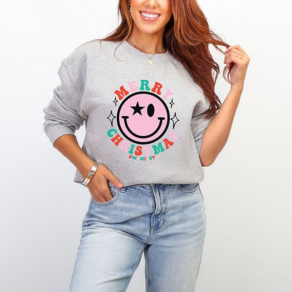 

SWSmiley merry christmas smiley - женский графический свитшот Simply Sage Market, Graphite, Зеленый, SWSmiley merry christmas smiley - женский графический свитшот Simply Sage Market, Graphite