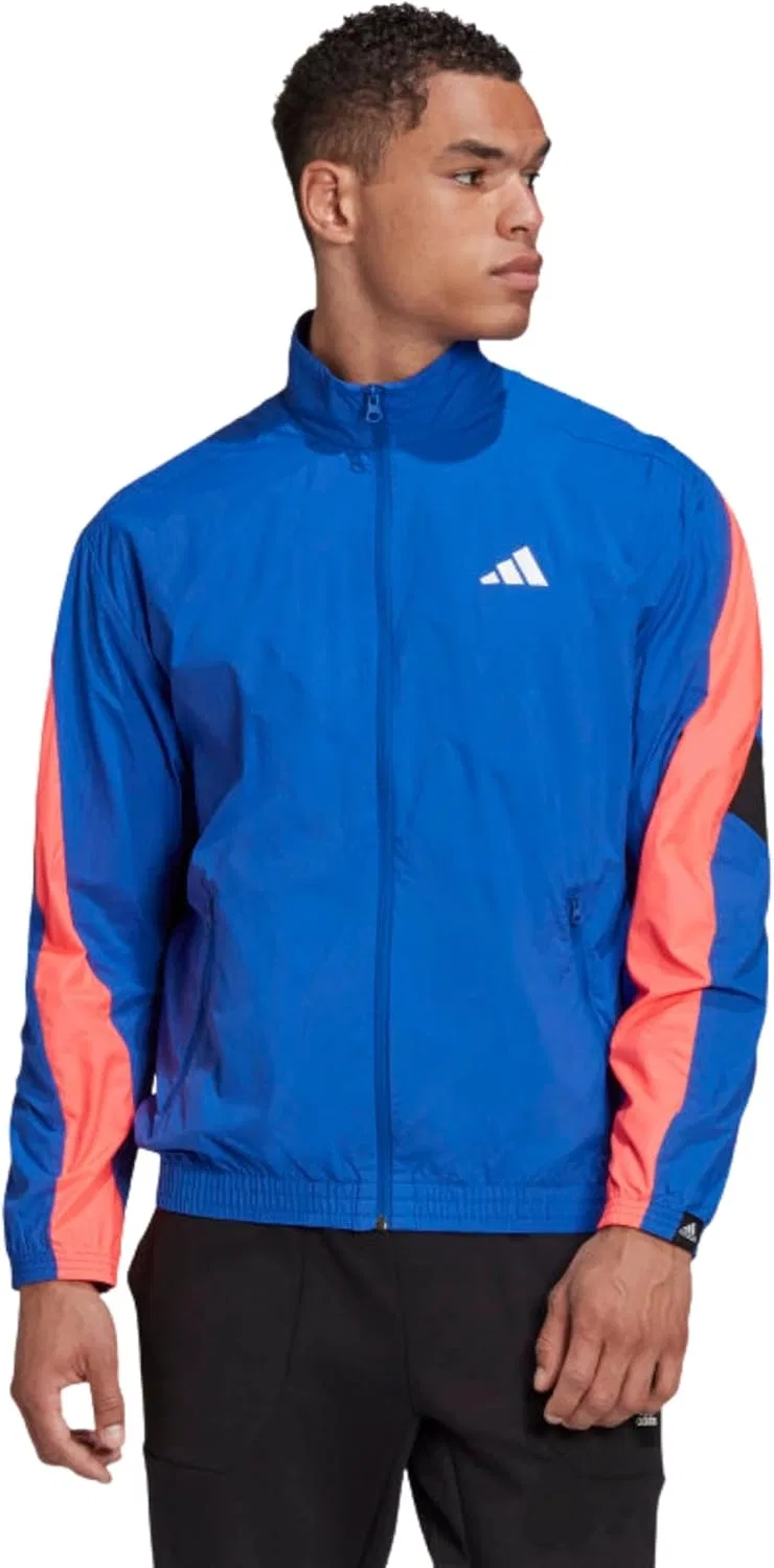 Трековая куртка с водоотталкивающей отделкой adidas, Royal Blue/Pink/Black