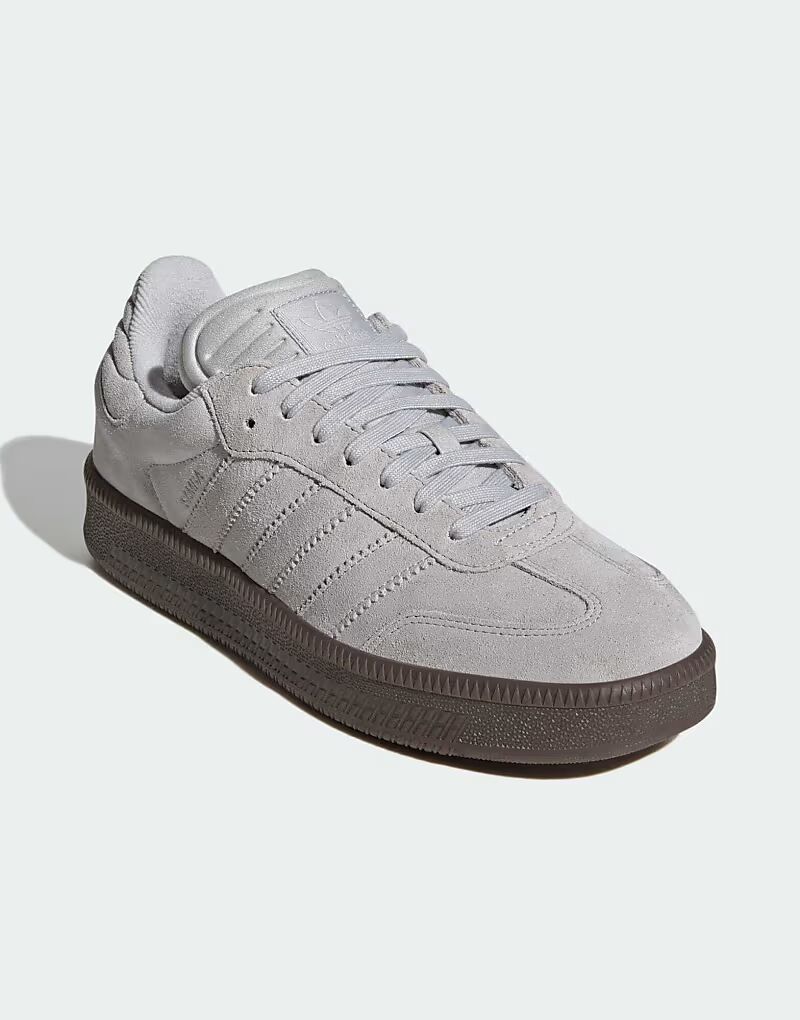 Кроссовки Adidas Originals Samba xlg в замшевом сером цвете — фото 4