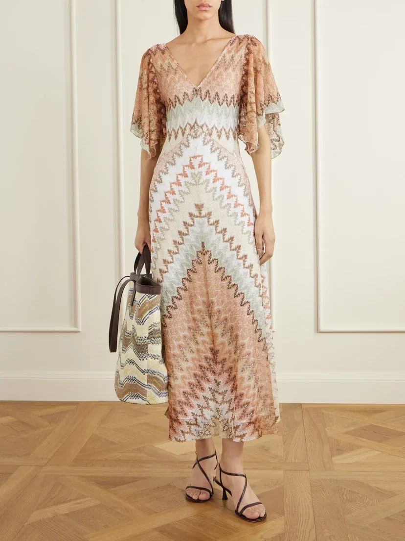 Сумка-тоут из тканого материала в полоску с отделкой из кожи Missoni, желтый — фото 2