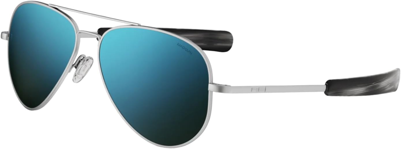 

Солнцезащитные очки-авиаторы Randolph Eyewear Concorde для мужчин и женщин – неполяризованные и поляризованные, рассчитанные на длительное использование Randolph Engineering, Matte Chrome / Cobalt