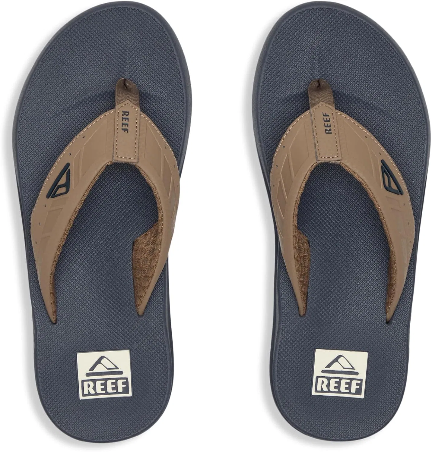 Мужские кожаные сандалии Reef с веерным рисунком, Khaki Navy — фото 4