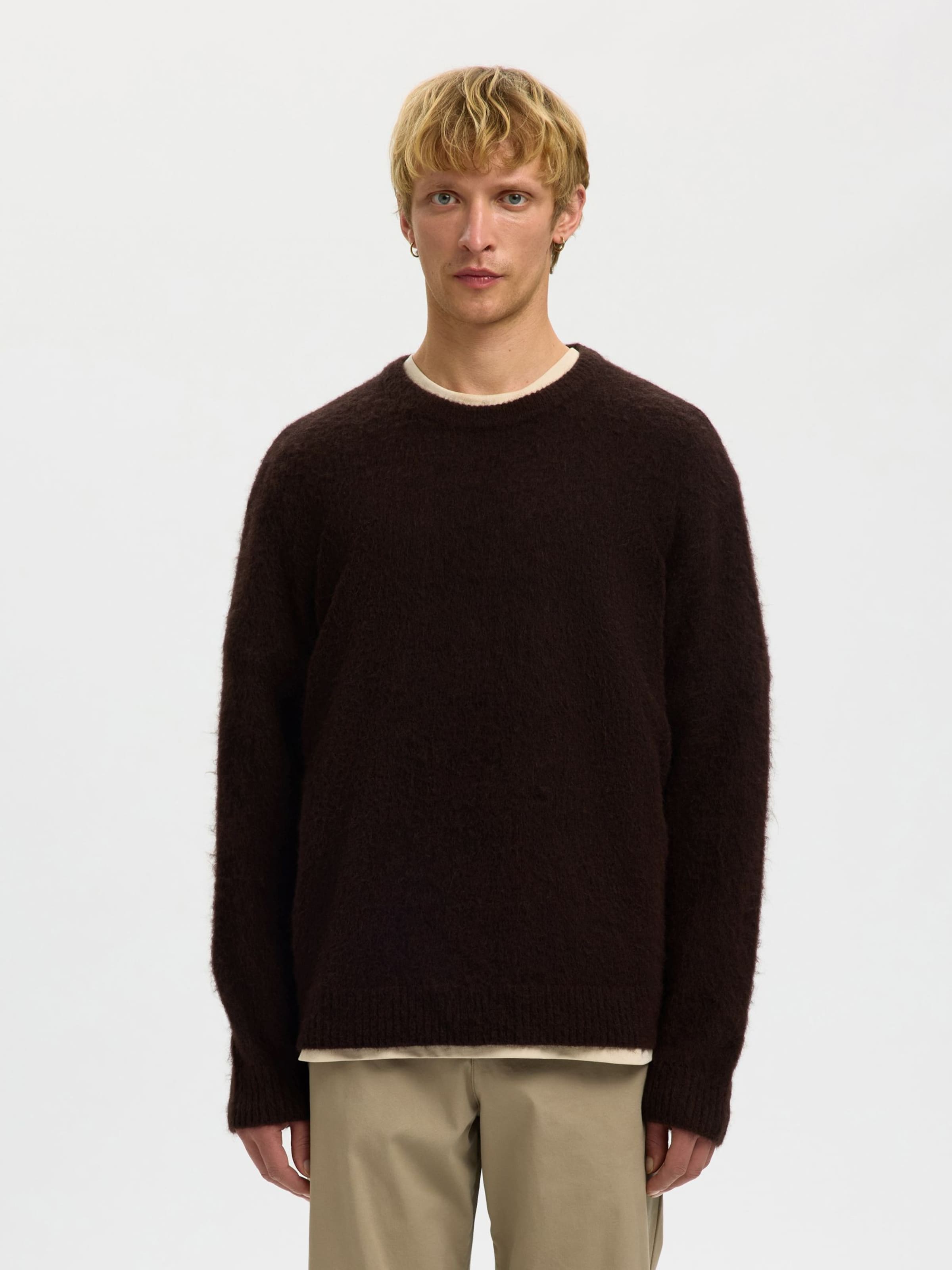 

SELECTED Свитер в темно-коричневом цвете