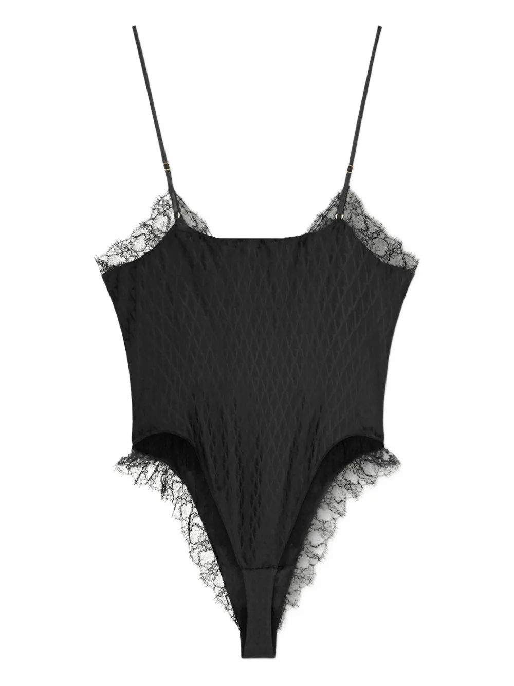 

Боди с кружевной отделкой VERSACE, черный