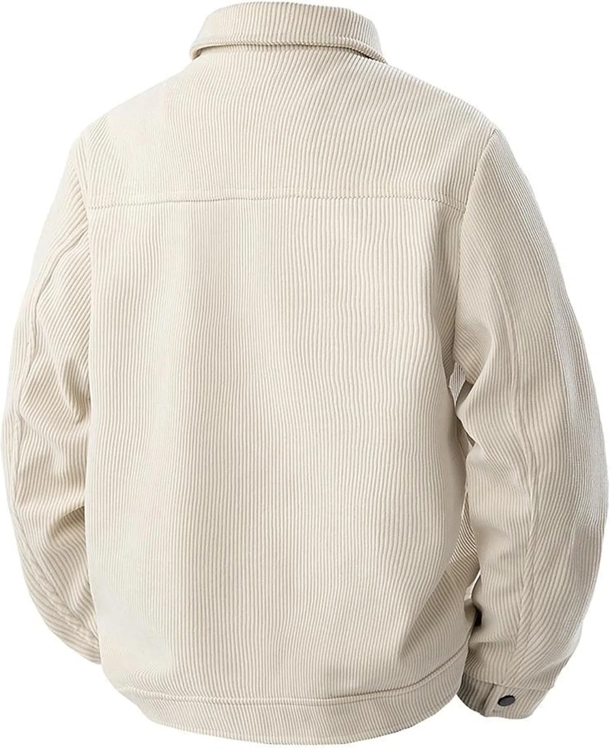 Мужская винтажная вельветовая куртка с флисовой подкладкой Trucker Bomber, зимняя утепленная куртка с подкладкой из шерпы, утолщенная джинсовая куртка Generic, черный — фото 4