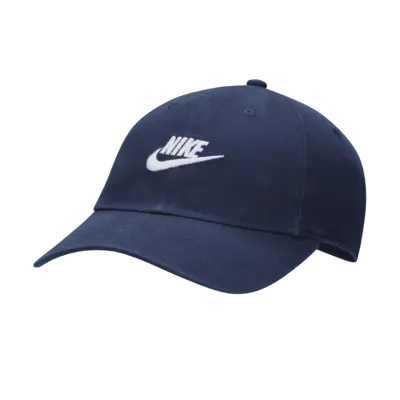 

Бейсболка Nike Club Unstructured Futura Wash Cap, цвет Midnight Navy/White