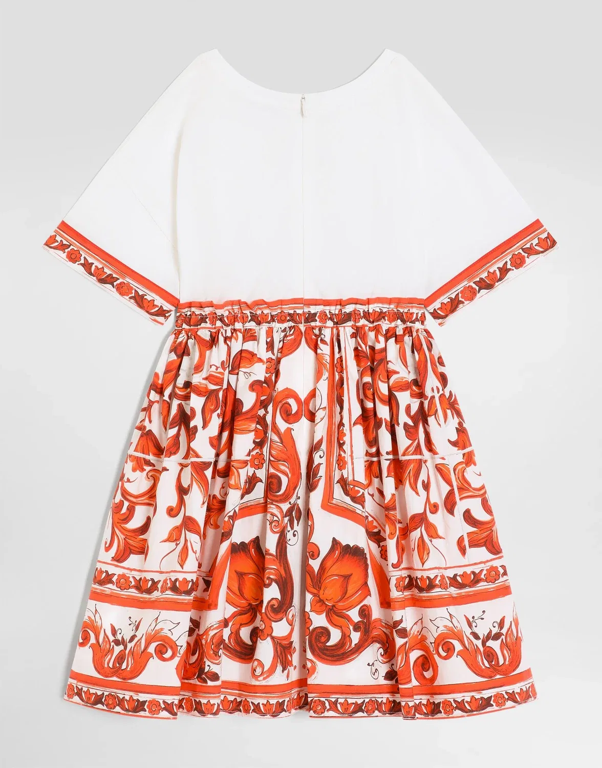 Платье Majolica-print из смешанных материалов DOLCE & GABBANA, бежевый — фото 2