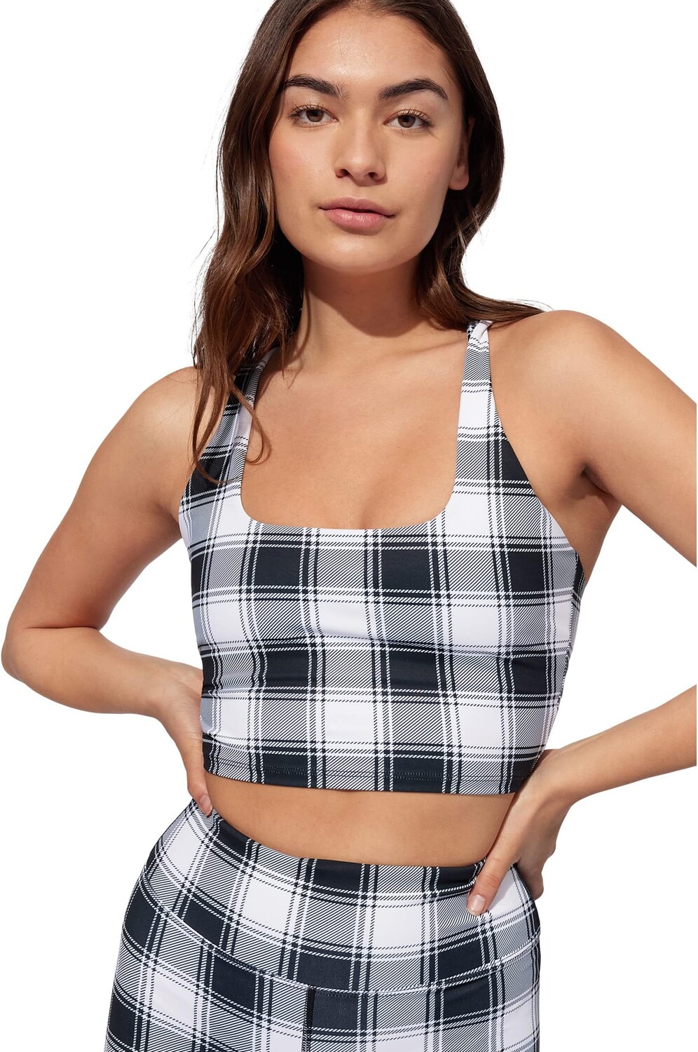 

Топ Eleven by Venus Williams One More Time Tank, цвет Black/White Plaid