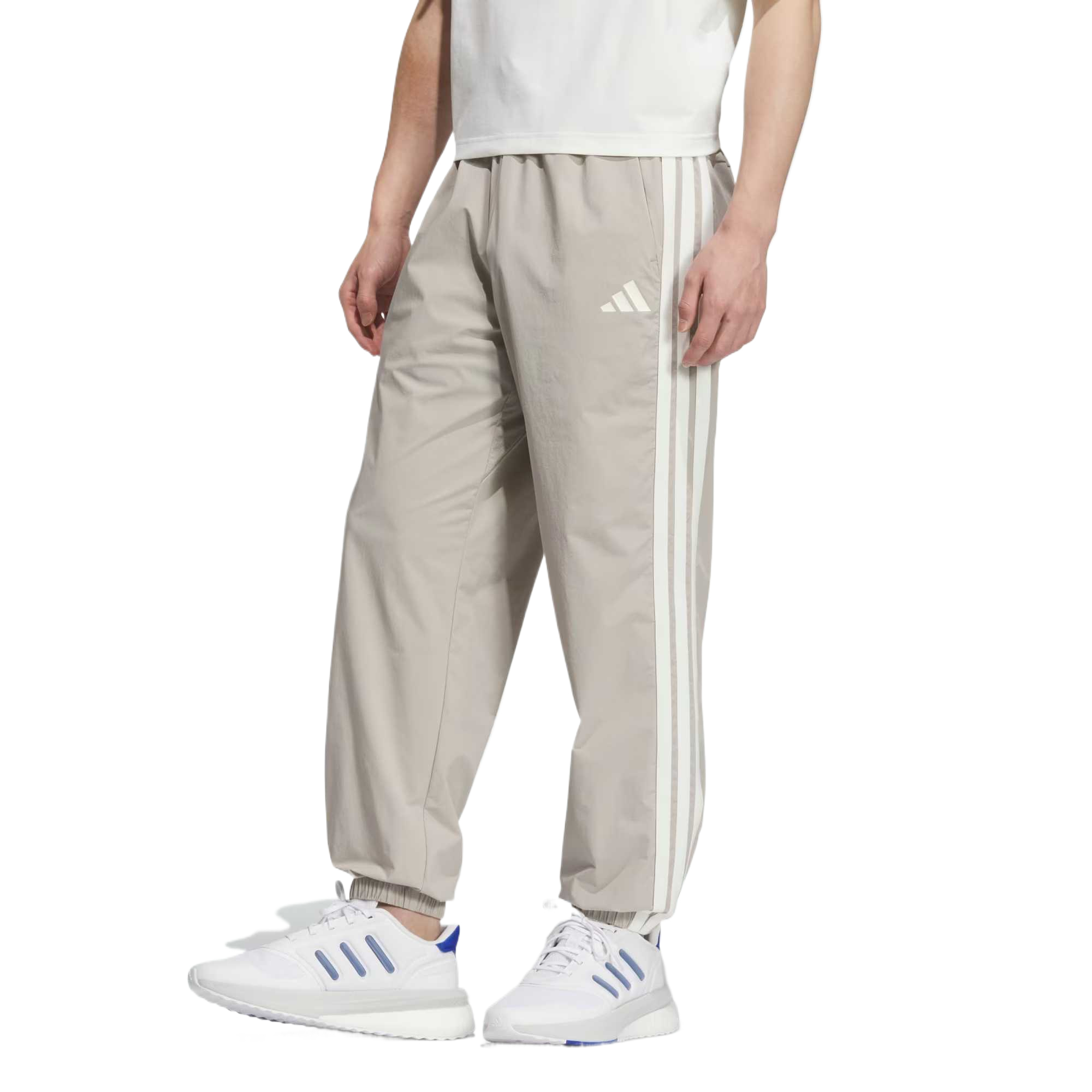 Adidas Спортивные штаны мужские вязаные серый белый — фото 4
