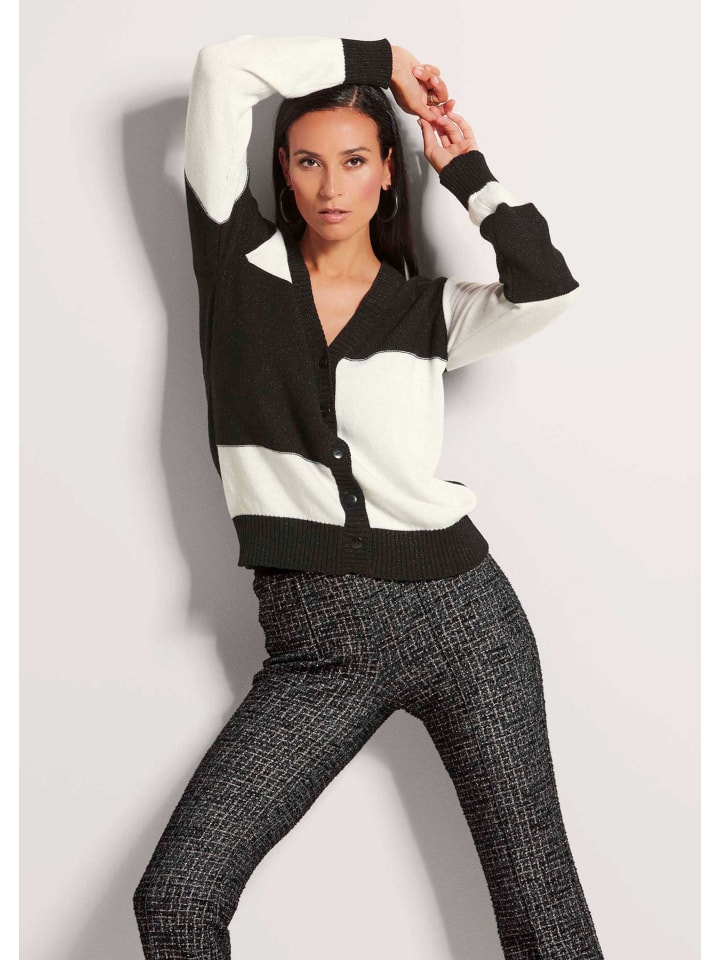 

MADELEINE Кардиган в стиле пэчворк, черный/белый/бежевый