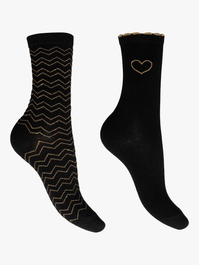 

Хлопковые носки с блестками Charnos, Pack of 2, Black/Gold