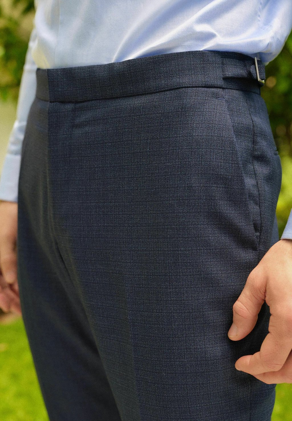 Элегантные брюки SLIM FIT TEXTURED WOOL Next, синий — фото 4