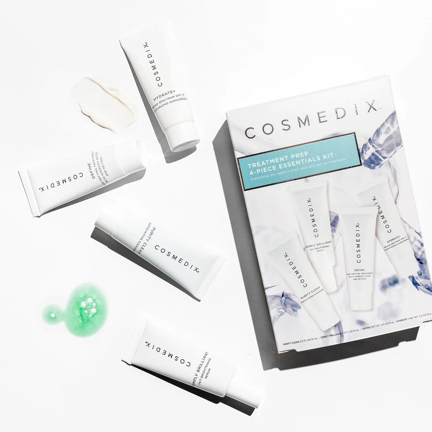 Набор для ухода за кожей COSMEDIX Starter Kit, 4 средства в дорожном формате: очищающее средство, сыворотка, эксфолиант и увлажняющий крем, для всех типов кожи, без жестокости 1 шт., Treatment Prep — фото 4