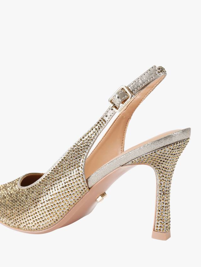 Corletta туфли-лодочки на каблуке с кристаллами и ремешком на пятке Carvela, Gold — фото 4