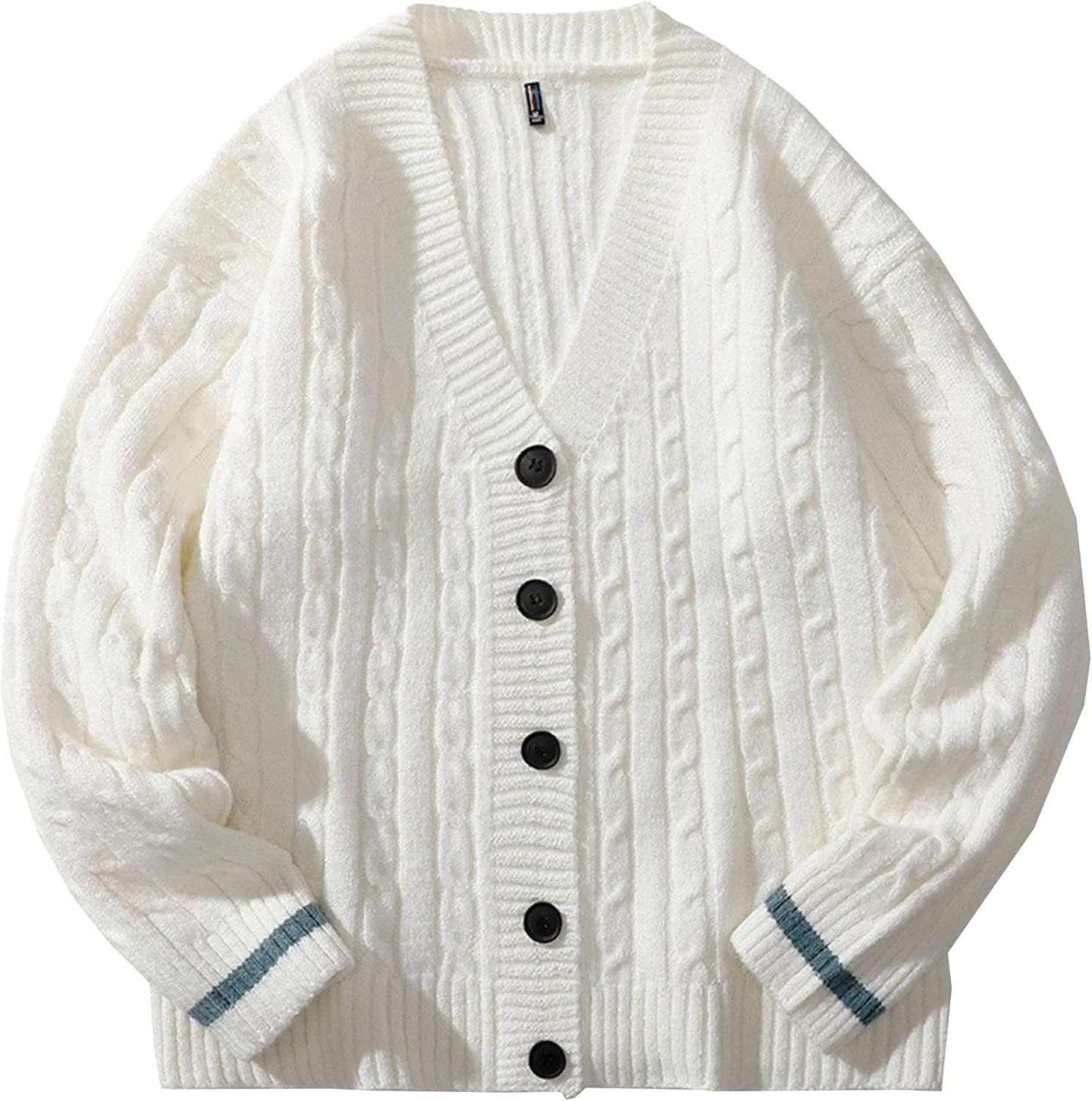 

Мужской кардиган расслабленного кроя с открытой планкой на пуговицах и V-образным вырезом JEKE-DG