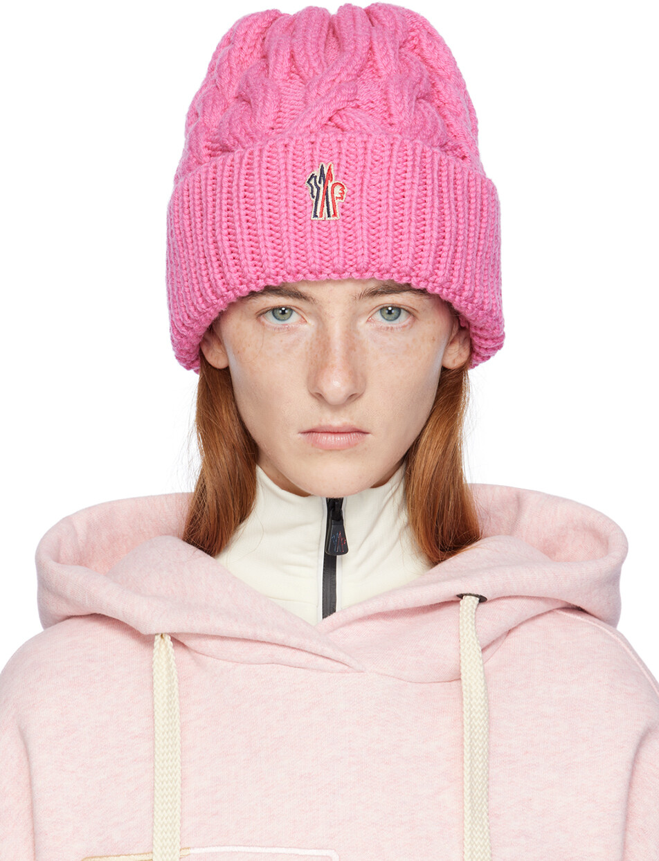 

Розовая круглая шапка Moncler Grenoble